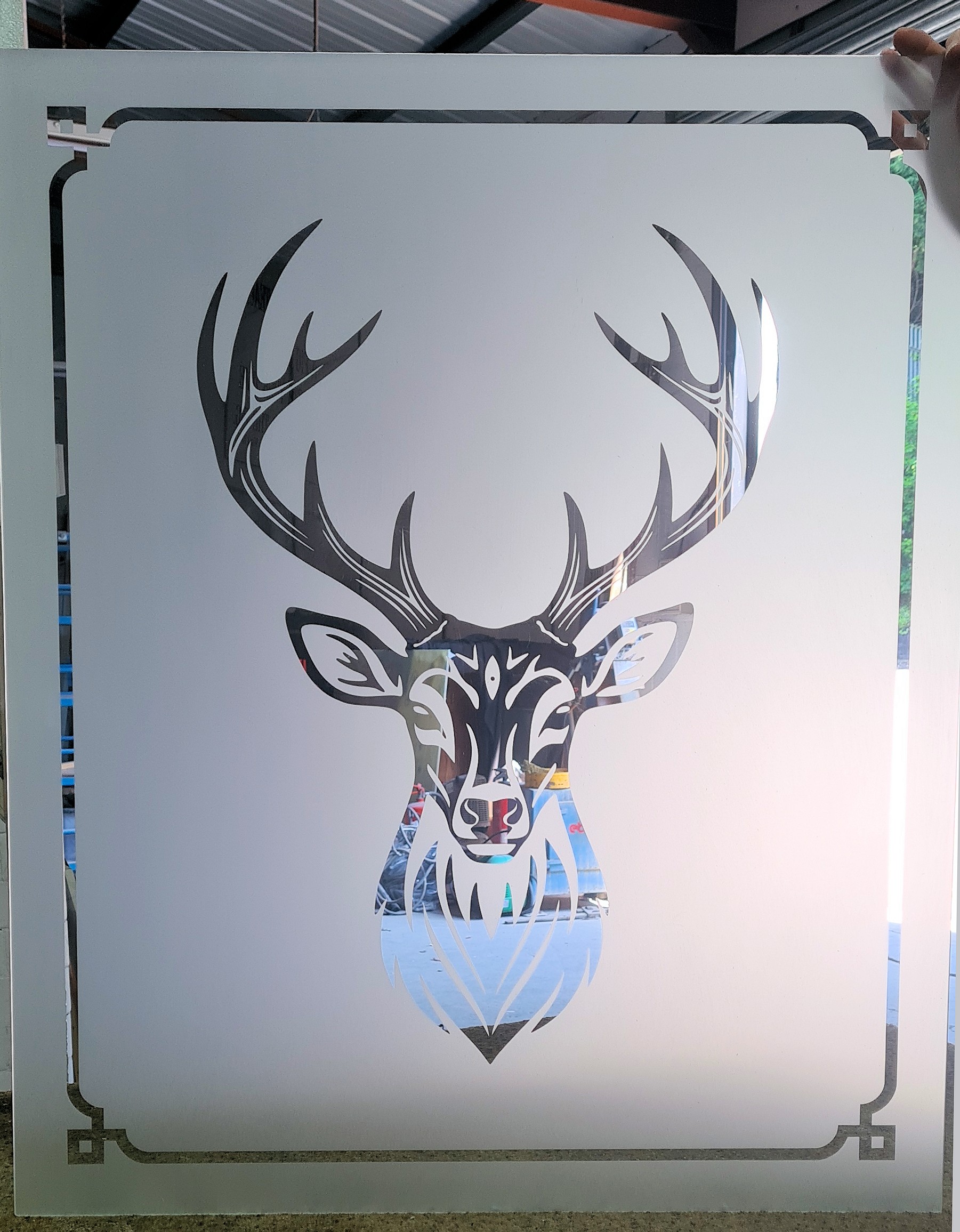 Door Panel With Stags Head